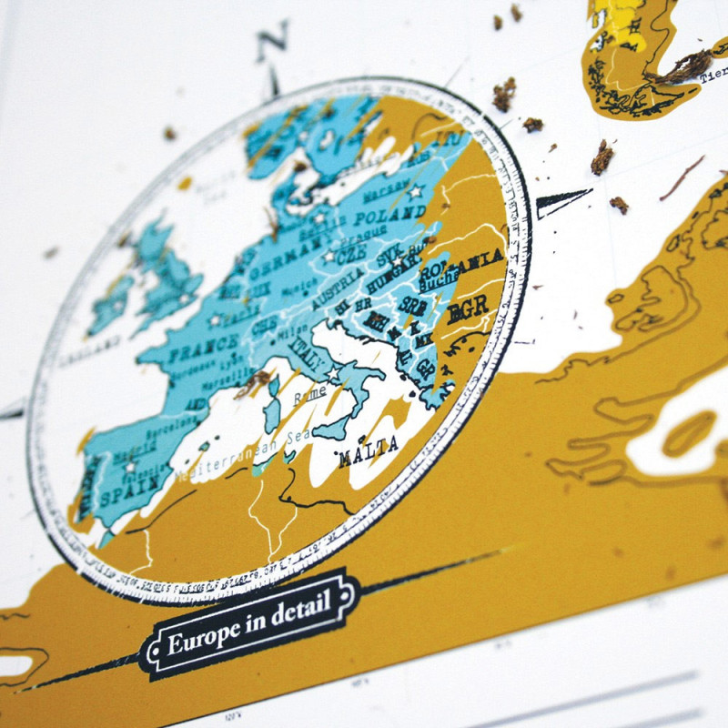 Carte du monde à gratter publicitaire - Map personnalisée