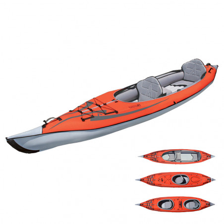 KAYAK GONFLABLE ADVANCED ELEMENTS FRAME CONVERTIBLE ROUGE
