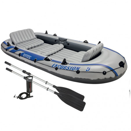 BATEAU GONFLABLE INTEX EXCURSION 5 + 2 AVIRONS + GONFLEUR