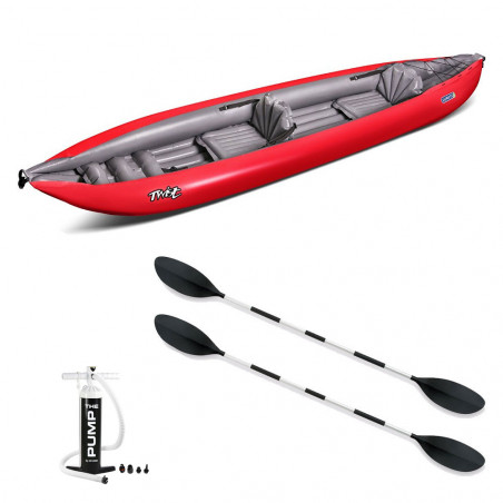 PACK KAYAK GONFLABLE GUMOTEX TWIST 2/1 CONVERTIBLE ROUGE