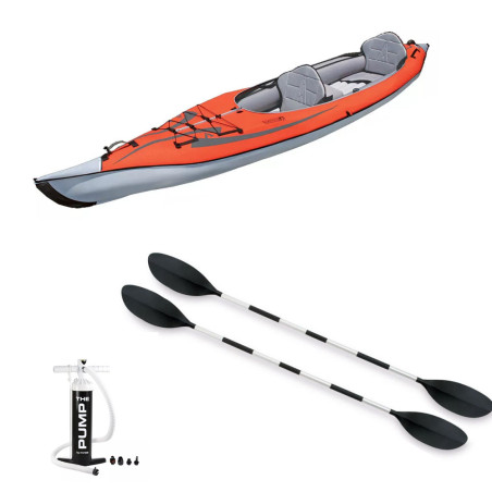 PACK KAYAK GONFLABLE ADVANCED ELEMENTS FRAME CONVERTIBLE ROUGE