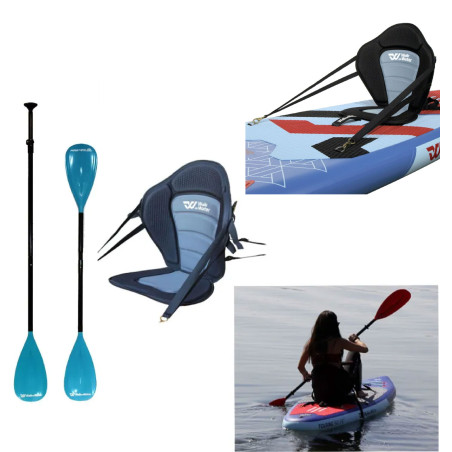 Siege + pagaie pour transformer paddle en kayak