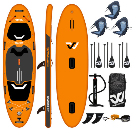 PACK PADDLE GONFLABLE WOW BEACHER 11.0 + 3 DOSSERETS + 3 PAGAIES