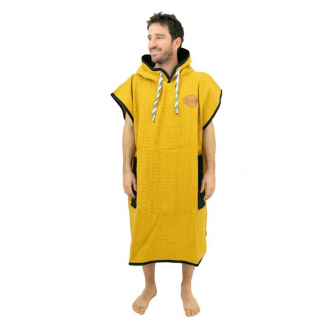 PONCHO ALL IN LIGHT WAFFLE JAUNE/NOIR 