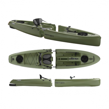 Kayak modulable Point 65 Mojito SOLO Angler Peche Vert