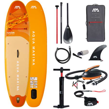 Pack paddle gonflable aqua marina fusion 10.10 + pompe electrique 12v