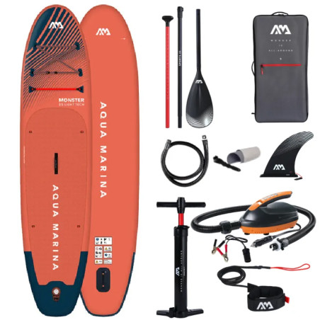Pack paddle gonflable Monster + Pompe électrique 16 PSI Aqua Marina