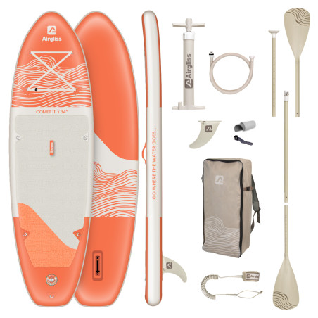 Paddle gonflable airgliss comet 11.0 jusqu'à 2 personnes (max. 190kg)