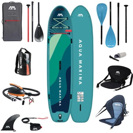 PACK complet Paddle kayak gonflable SUPER TRIP 12.6 AQUA MARINA 2 personnes