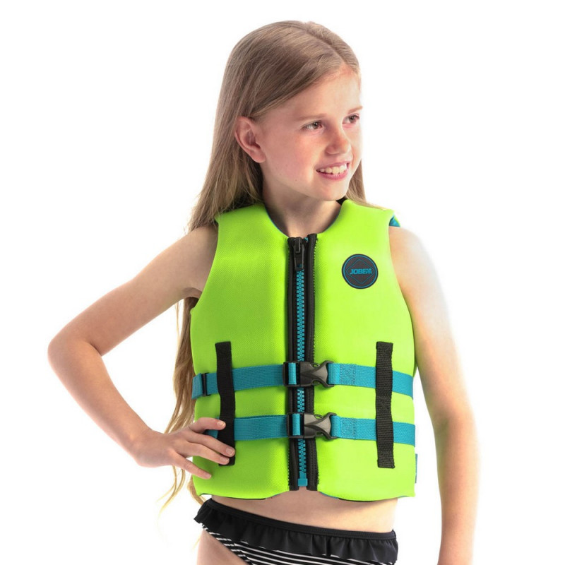 GILET DE FLOTTAISON JOBE NEOPRENE VEST ENFANT VERT CITRON pas cher en vente  sur stock | Nautigames.com