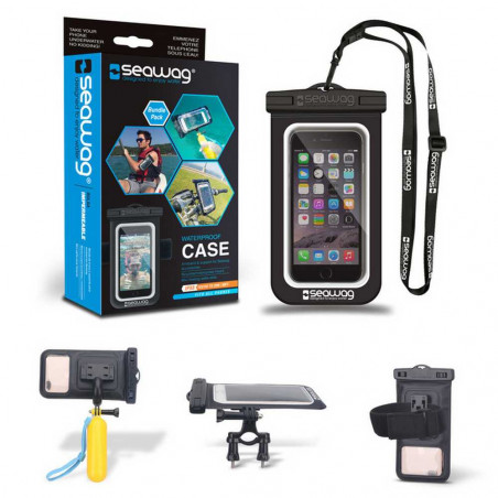 KIT COMPLET POCHETTE ETANCHE SMARTPHONE SEAWAG NOIRE NOIR/BLEU