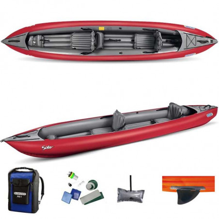 KAYAK GONFLABLE GUMOTEX SOLAR ROUGE 2 PLACES