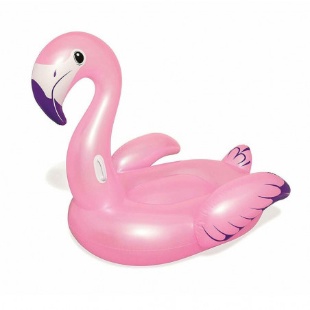 BOUEE GONFLABLE FLAMANT ROSE LUXE CHEVAUCHABLE BESTWAY 