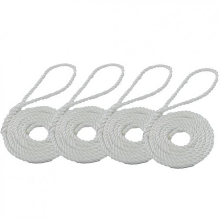 PACK DE 4 BOUT POUR PARE-BATTAGE - ORANGEMARINE Diam 6 mm x 1,5 m - BLANC