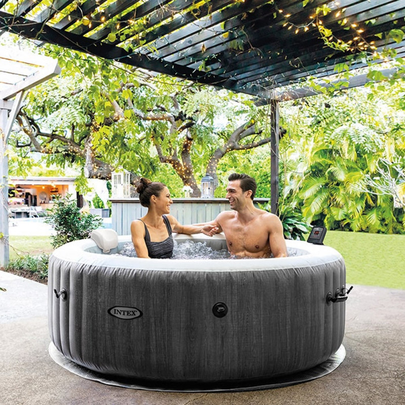 Spa gonflable Intex 4 places gris Jacuzzi Intex 4 personnes design